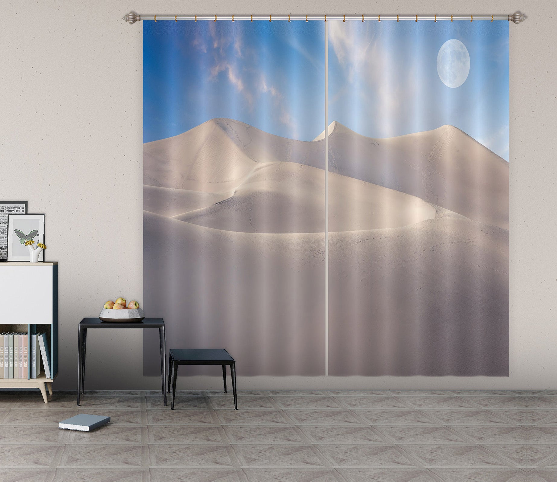 3D White Desert 184 Marco Carmassi Curtain Curtains Drapes