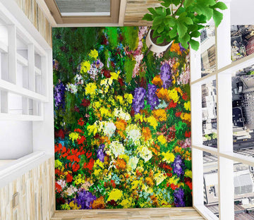 3D Colorful Flowers 9695 Allan P. Friedlander Floor Mural  Wallpaper Murals Self-Adhesive Removable Print Epoxy