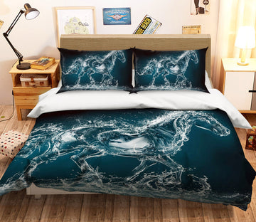 3D Abstract Horse 1930 Bed Pillowcases Quilt Quiet Covers AJ Creativity Home 