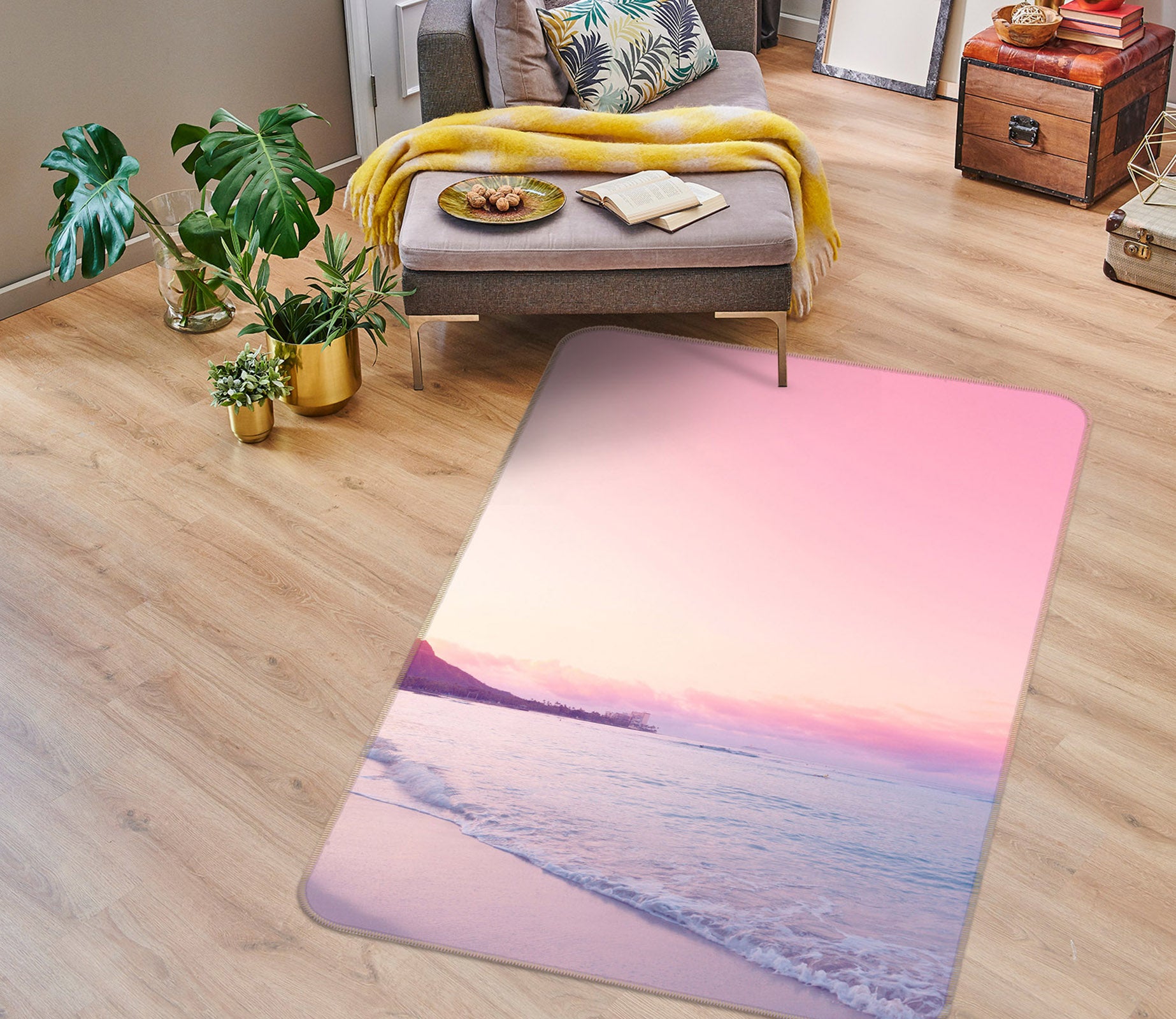 3D Pink World 1018 Noirblanc777 Rug Non Slip Rug Mat