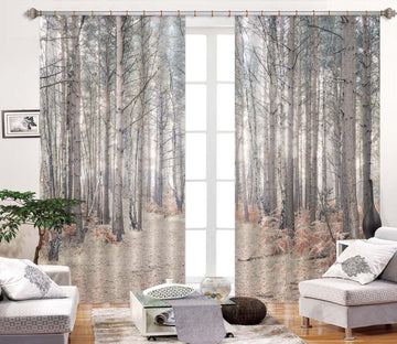 3D Winter Forest 6409 Assaf Frank Curtain Curtains Drapes