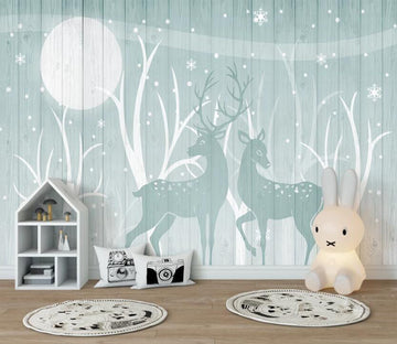 3D Pastel Deer Shadow 2475 Wall Murals