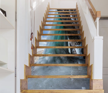 3D Magnificent Waterfall 384 Stair Risers