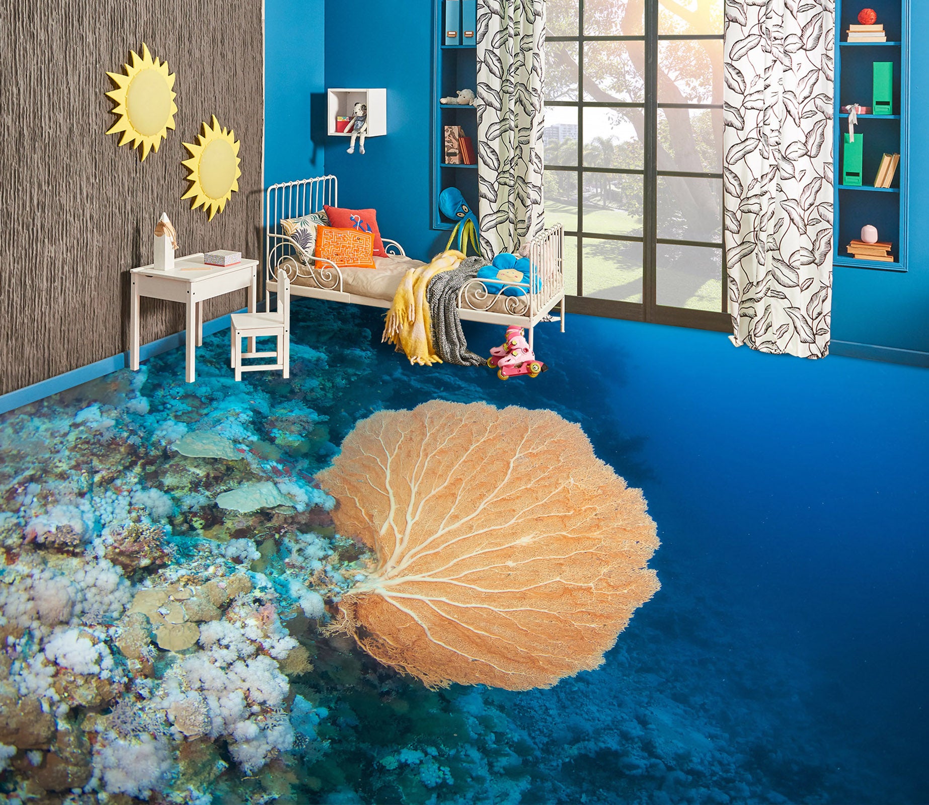 3D Gorgeous Coral Art 342 Floor Mural  Wallpaper Murals Rug & Mat Print Epoxy waterproof bath floor