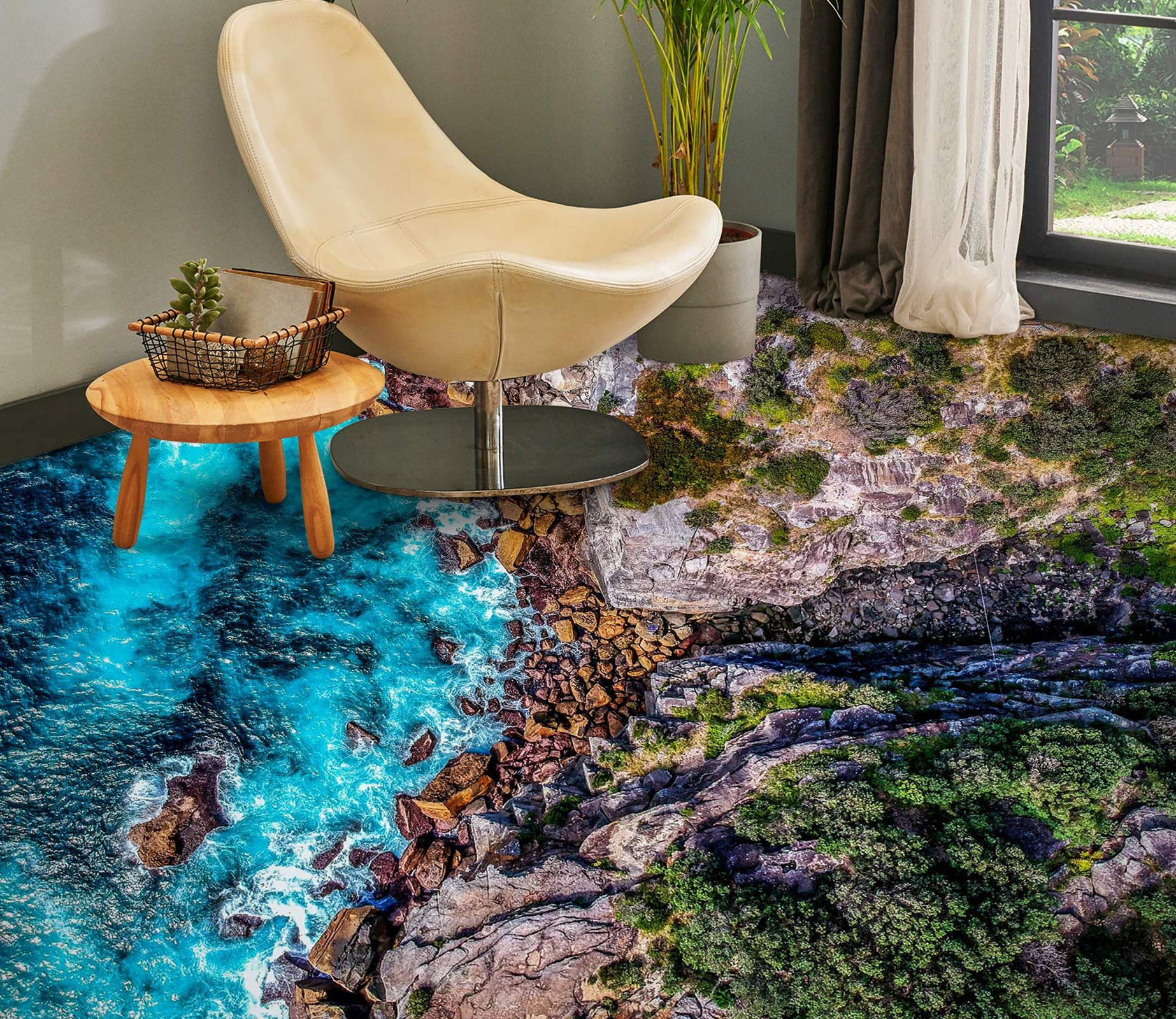 3D Shiny Blue Sea 118 Floor Mural  Wallpaper Murals Rug & Mat Print Epoxy waterproof bath floor