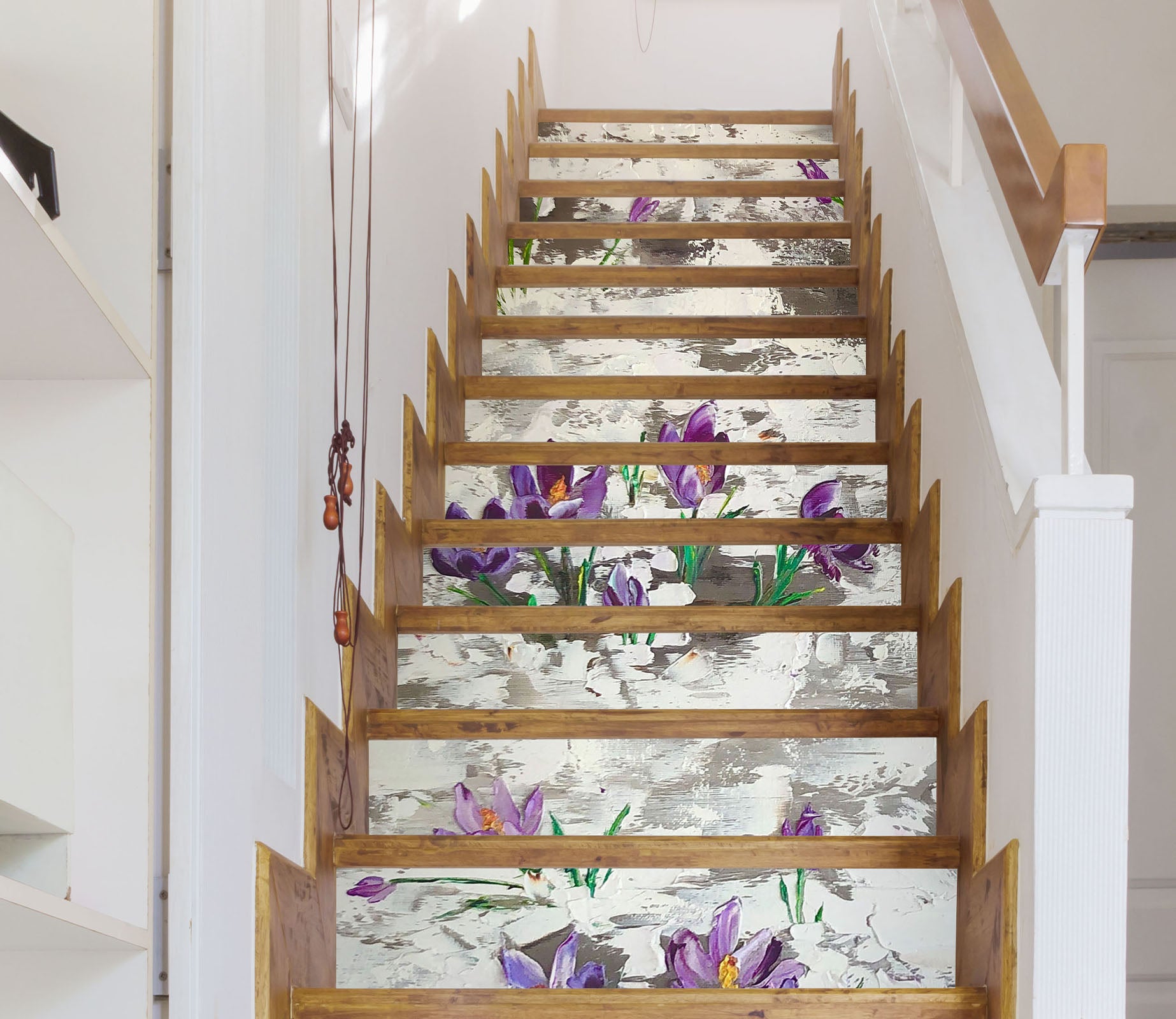 3D Purple Flowers 822 Skromova Marina Stair Risers