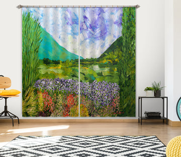 3D Forest Floral 262 Allan P. Friedlander Curtain Curtains Drapes