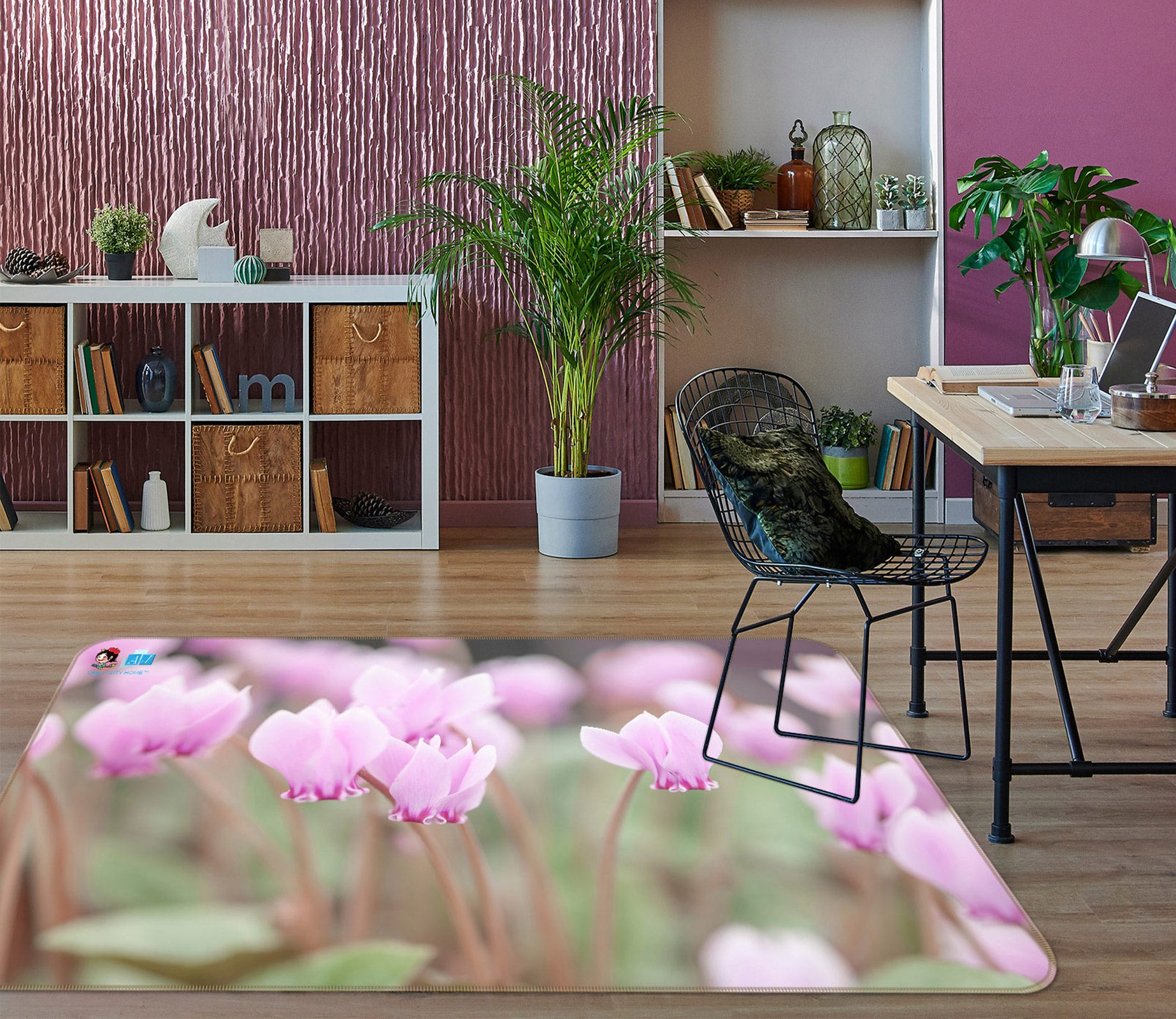 3D Purple Flower 6818 Assaf Frank Rug Non Slip Rug Mat