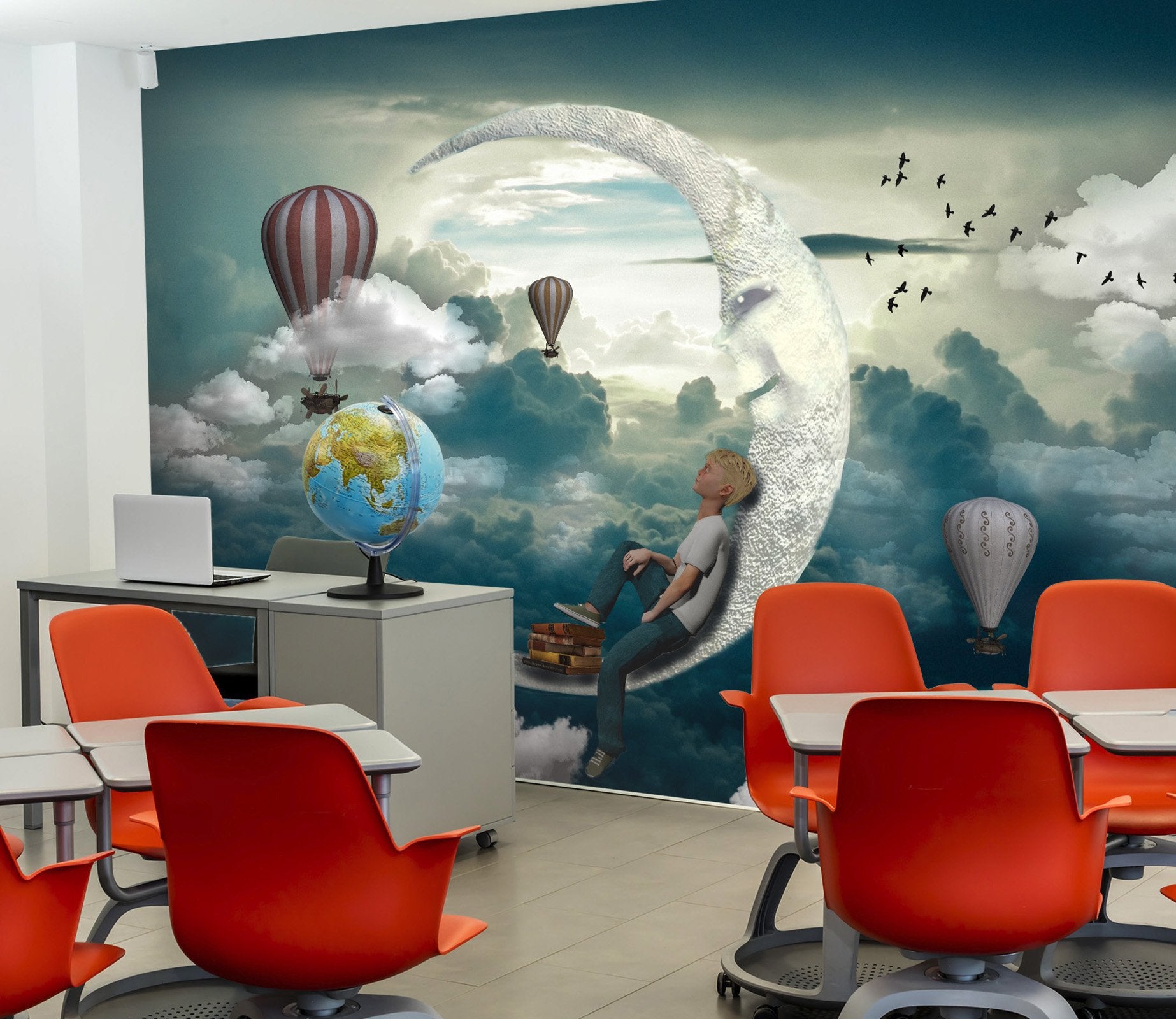 3D boy on the moon 14 Wall Murals Wallpaper AJ Wallpaper 2 