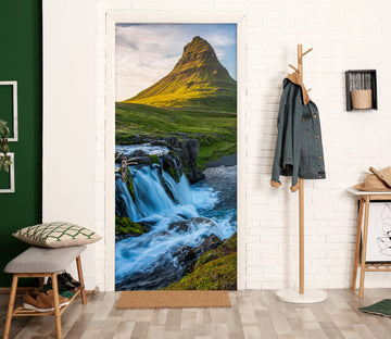 3D Mountain Lawn River 201 Door Mural