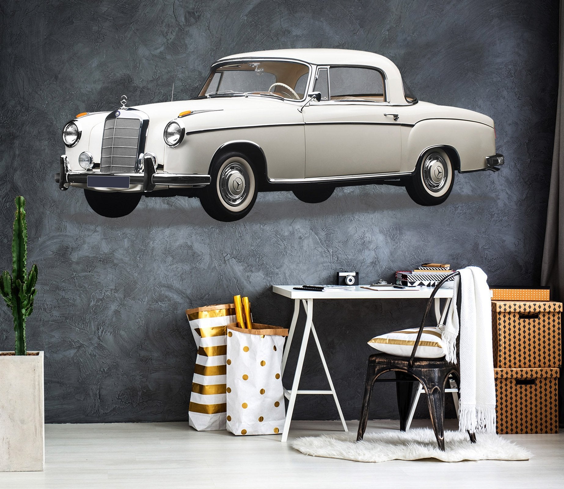 3D Mercedes-benz WHITE 0200 Vehicles Wallpaper AJ Wallpaper 