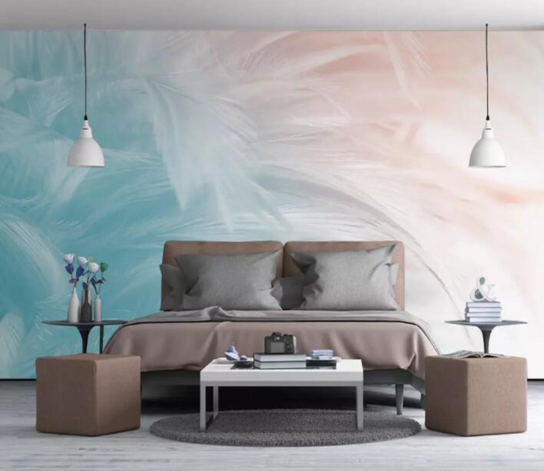 3D Colored Feather WG06 Wall Murals Wallpaper AJ Wallpaper 2 