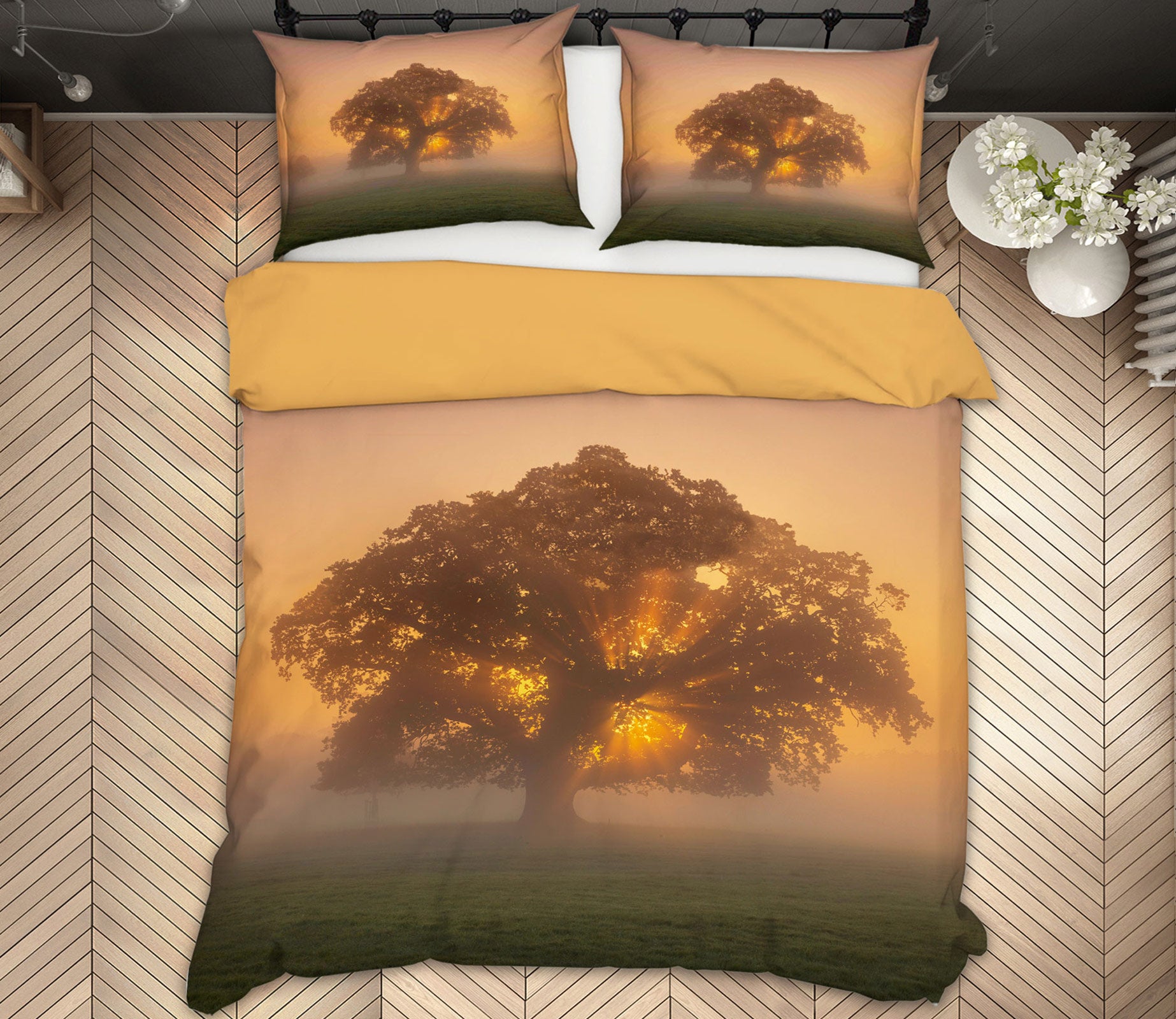 3D Sunset Lush Trees 1040 Assaf Frank Bedding Bed Pillowcases Quilt