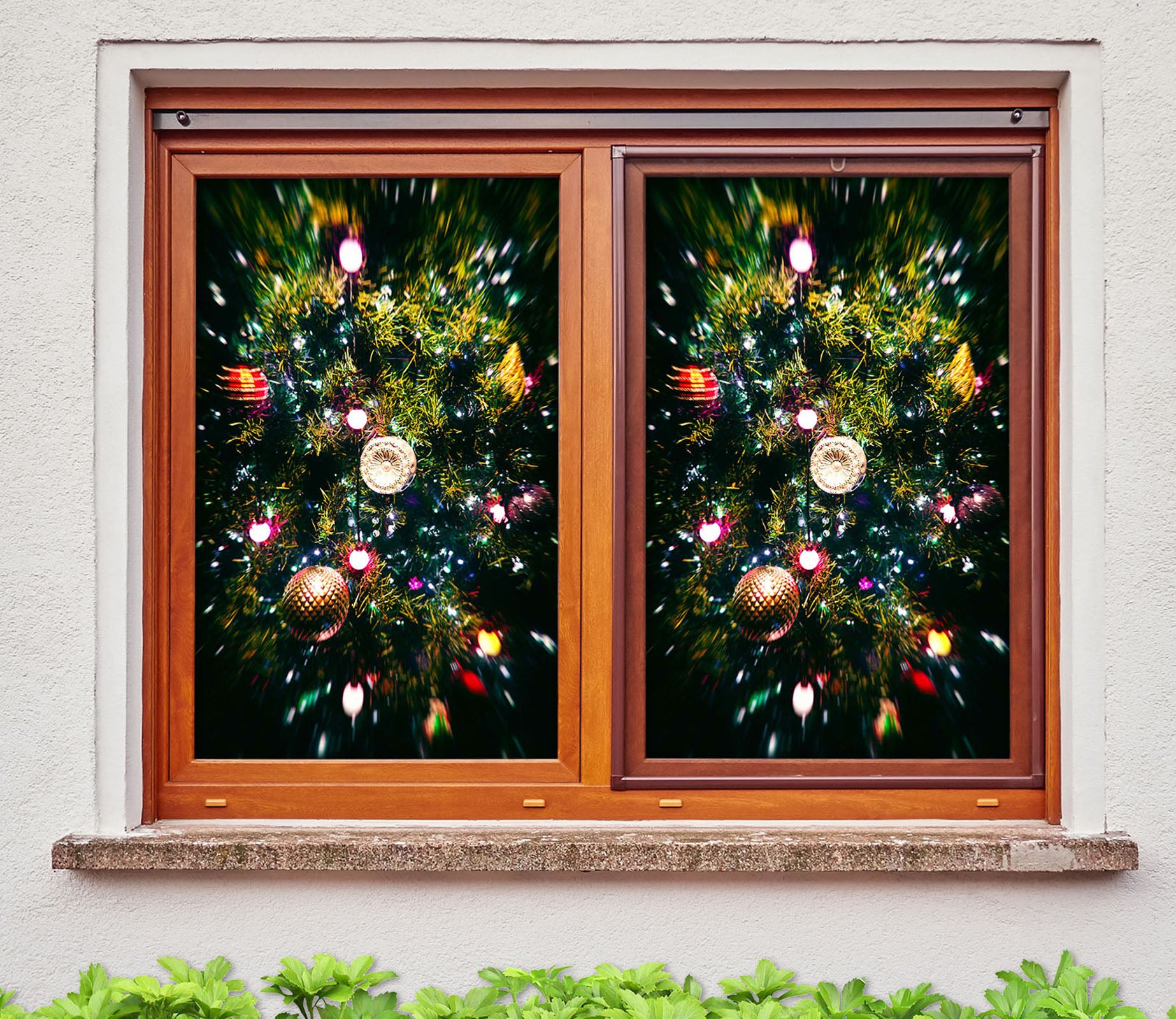 3D Christmas Tree 30122 Christmas Window Film Print Sticker Cling Stained Glass Xmas