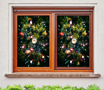 3D Christmas Tree 30122 Christmas Window Film Print Sticker Cling Stained Glass Xmas