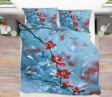 3D Red Flower Branch 97107 Marina Zotova Bedding Bed Pillowcases Quilt