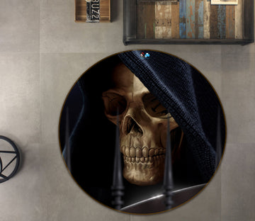 3D Skeleton 4189 Tom Wood Rug Round Non Slip Rug Mat