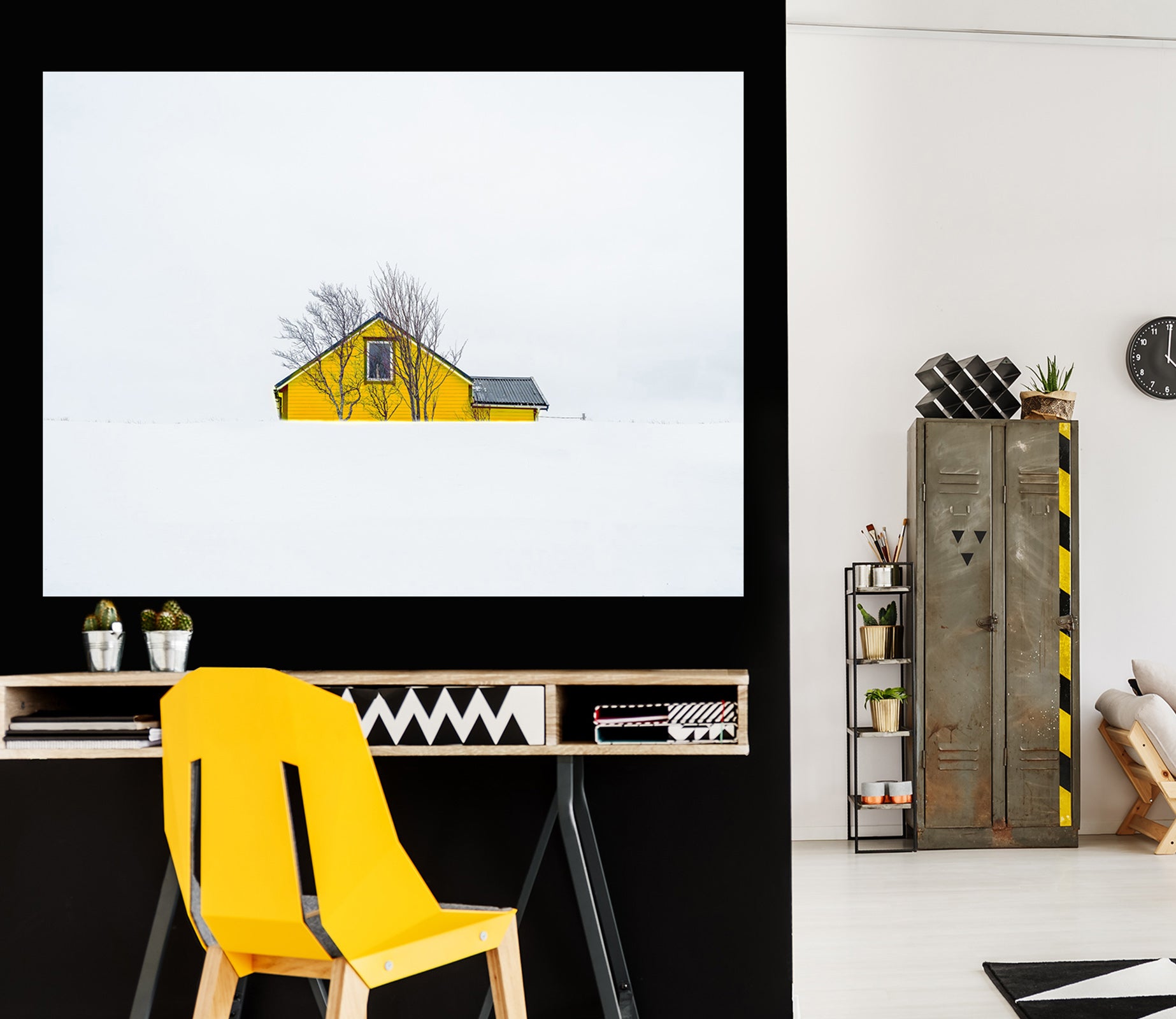 3D Yellow House 138 Marco Carmassi Wall Sticker