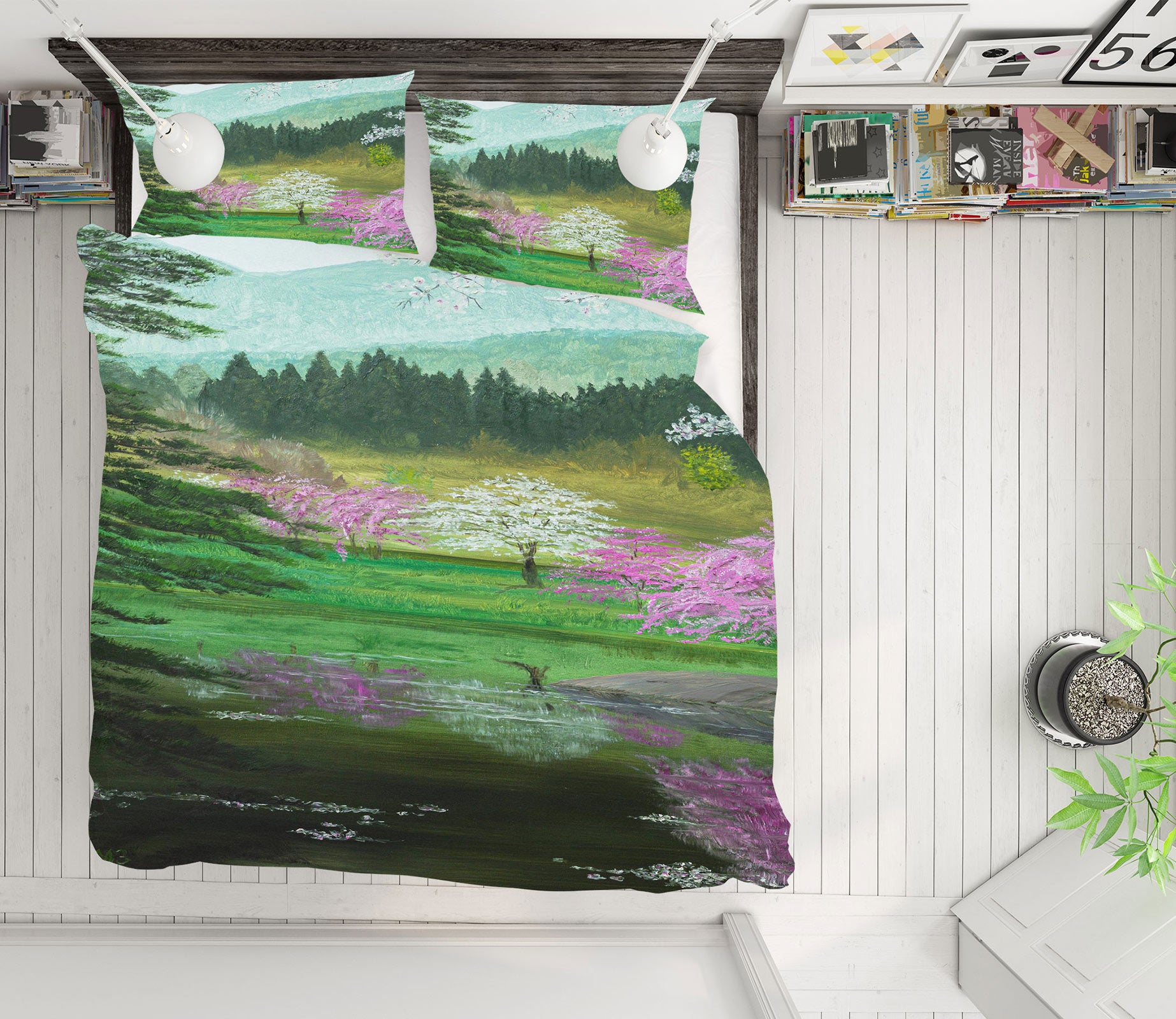 3D Hillside Lawn Tree 1763 Marina Zotova Bedding Bed Pillowcases Quilt