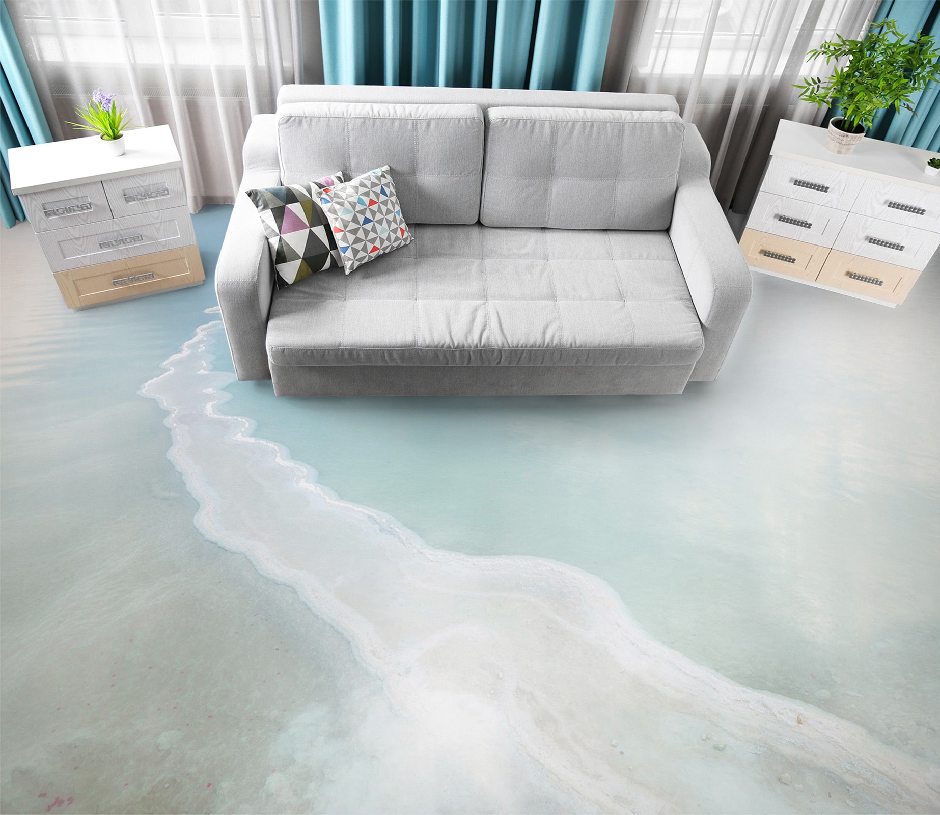 3D Beach Tide Texture 9845 Assaf Frank Floor Mural  Wallpaper Murals Self-Adhesive Removable Print Epoxy