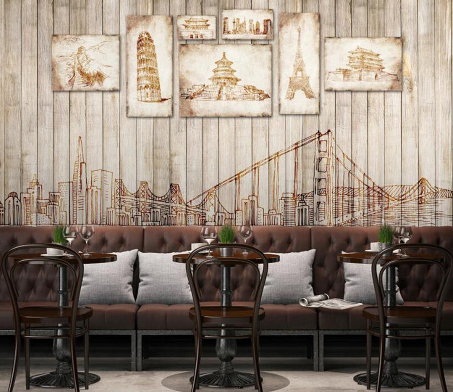 3D Vintage Wood Grain 530 Wall Murals