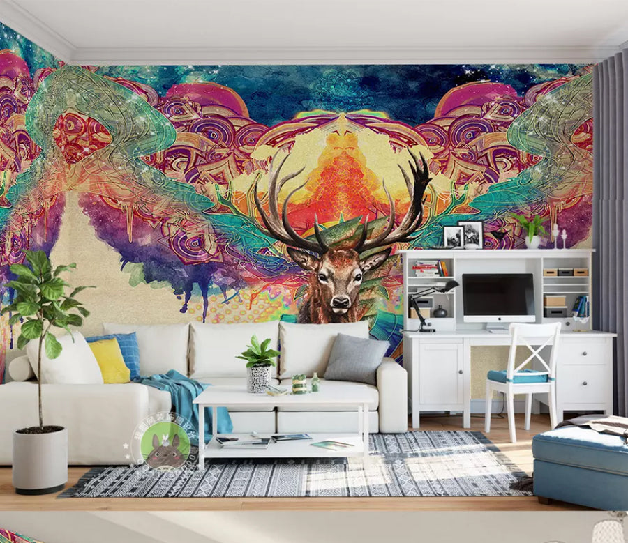 3D Painted Deer WG513 Wall Murals