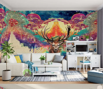 3D Painted Deer WG513 Wall Murals
