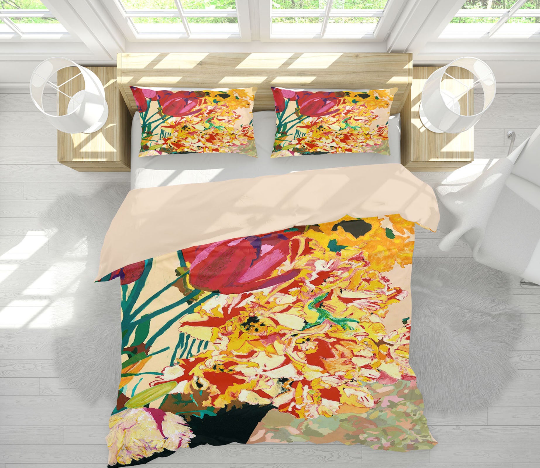 3D Yellow Flower Blossom 1169 Allan P. Friedlander Bedding Bed Pillowcases Quilt