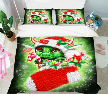 3D Christmas Dragon 8611 Sheena Pike Bedding Bed Pillowcases Quilt Cover Duvet Cover