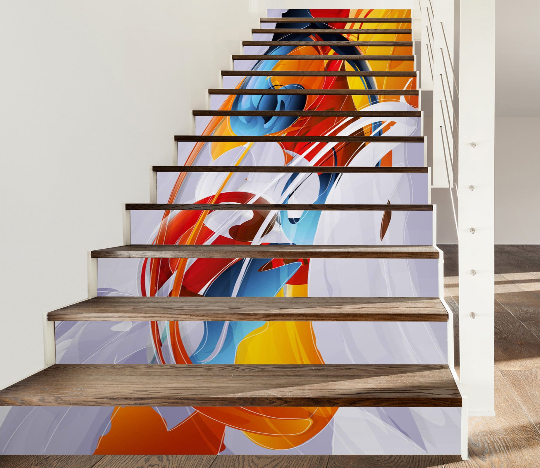 3D Lucky And Beautiful Koi 562 Stair Risers