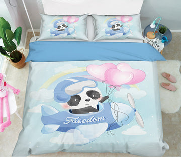 3D Airplane Panda 63220 Bed Pillowcases Quilt