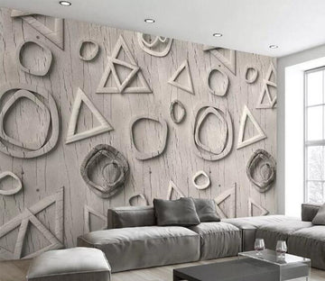 3D Sculpted Geometry WC091 Wall Murals