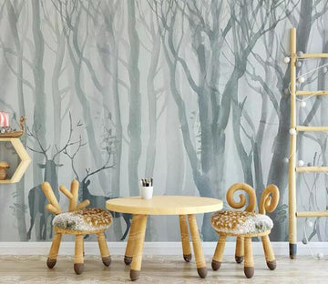 3D Grey Forest 550 Wall Murals Wallpaper AJ Wallpaper 2 