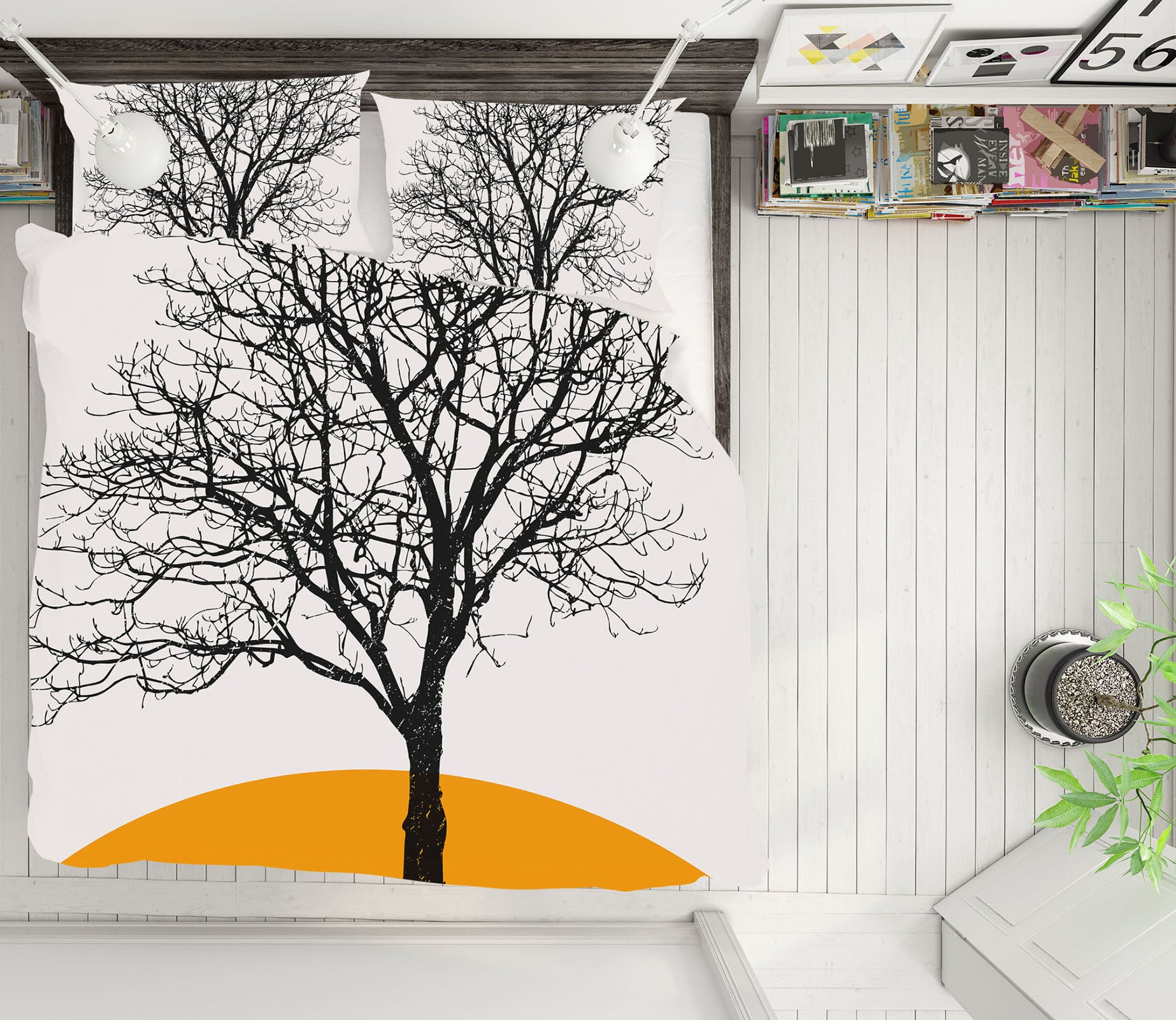 3D Black Tree Moon 220 Boris Draschoff Bedding Bed Pillowcases Quilt