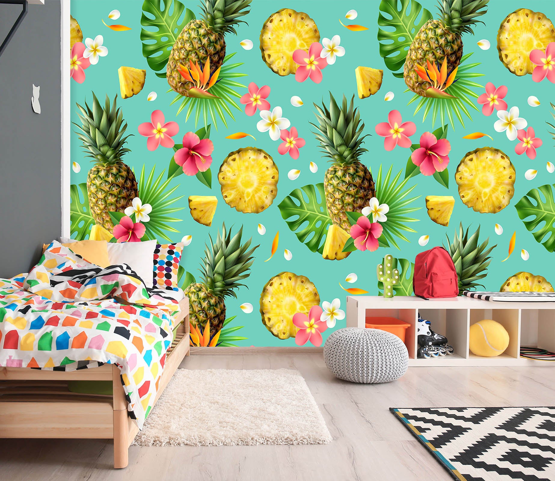 3D Pineapple Flowers 57057 Wall Murals