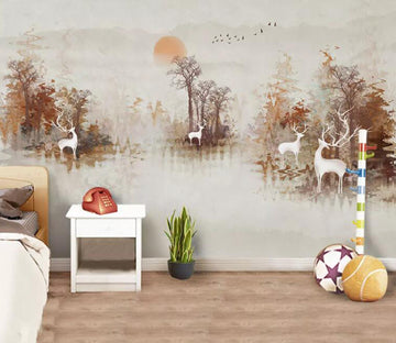 3D Foggy Forest WG93 Wall Murals Wallpaper AJ Wallpaper 2 