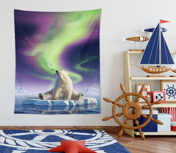 3D Polar Bear Aurora 111141 Jerry LoFaro Tapestry Hanging Cloth Hang