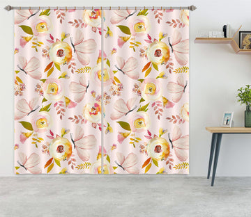 3D Pink Butterfly 242 Uta Naumann Curtain Curtains Drapes