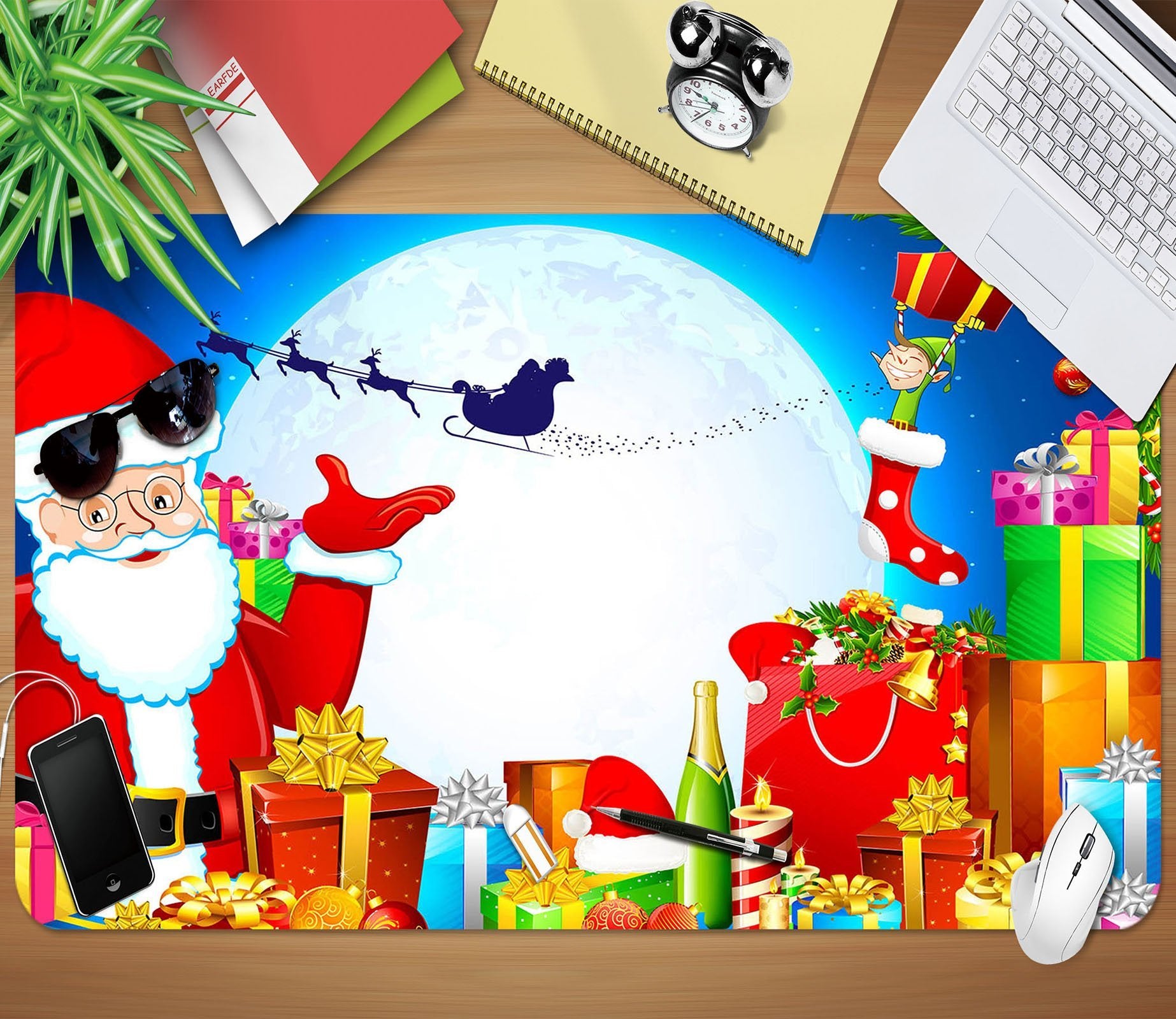 3D Gift Bell Christmas 022 Desk Mat Mat AJ Creativity Home 