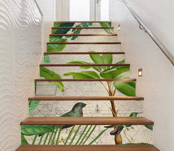 3D Green Tree Leaf Bird 10494 Andrea Haase Stair Risers