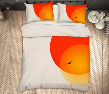 3D Red Sun Bird 151 Boris Draschoff Bedding Bed Pillowcases Quilt