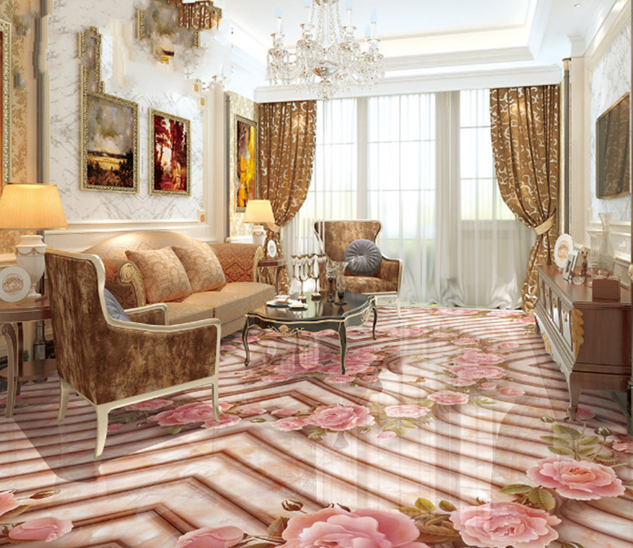 3D Layers Of Flowers 493 Floor Mural  Wallpaper Murals Rug & Mat Print Epoxy waterproof bath floor