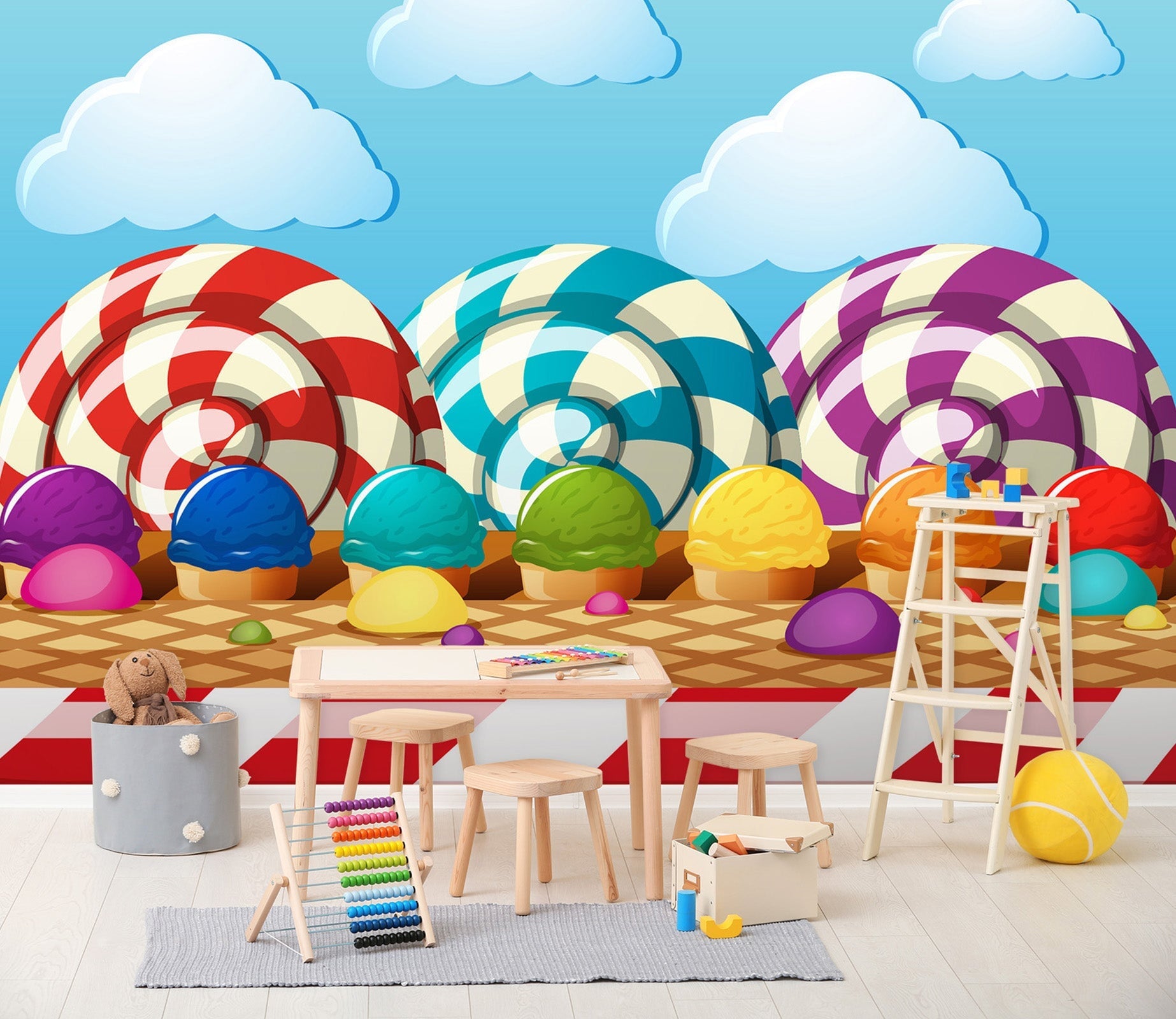 3D Color Ice Cream 012 Wall Murals Wallpaper AJ Wallpaper 2 