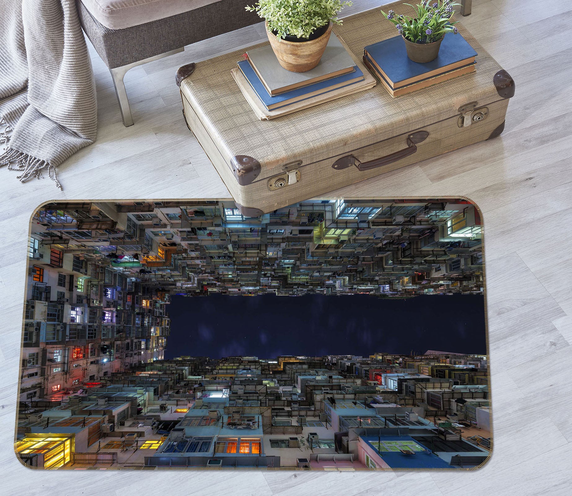 3D Tall Building 1180 Marco Carmassi Rug Non Slip Rug Mat