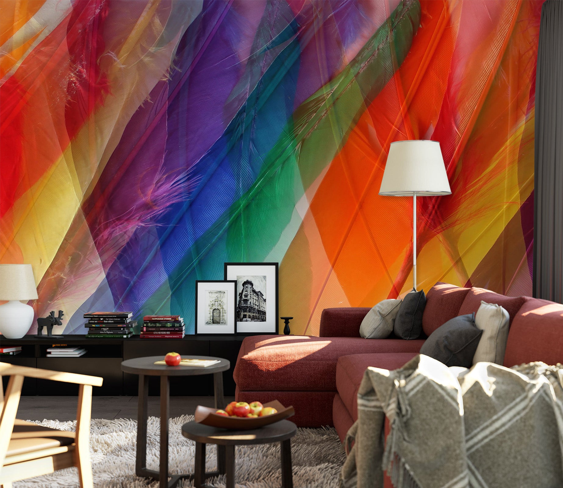 3D Colored Feathers 71069 Shandra Smith Wall Mural Wall Murals