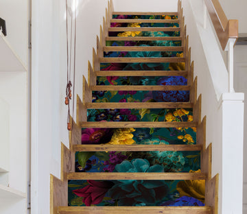 3D Colorful Flowers 10411 Uta Naumann Stair Risers