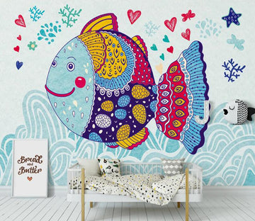 3D Colored Innocent Fish 1128 Wall Murals