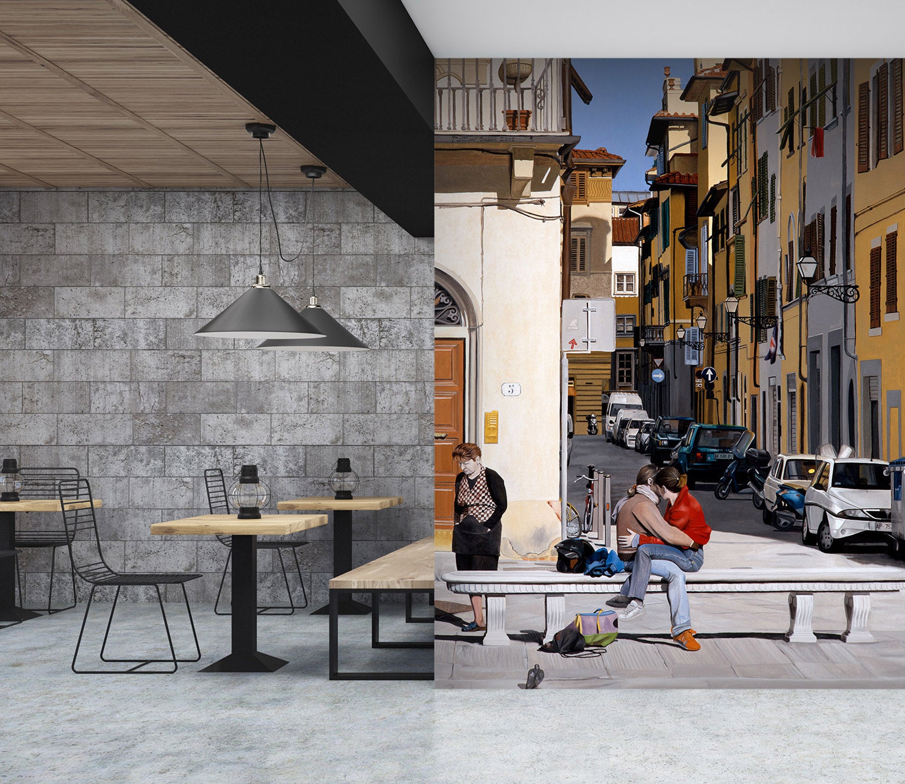 3D Street Houses 11127 Matthew Holden Bates Wall Mural Wall Murals