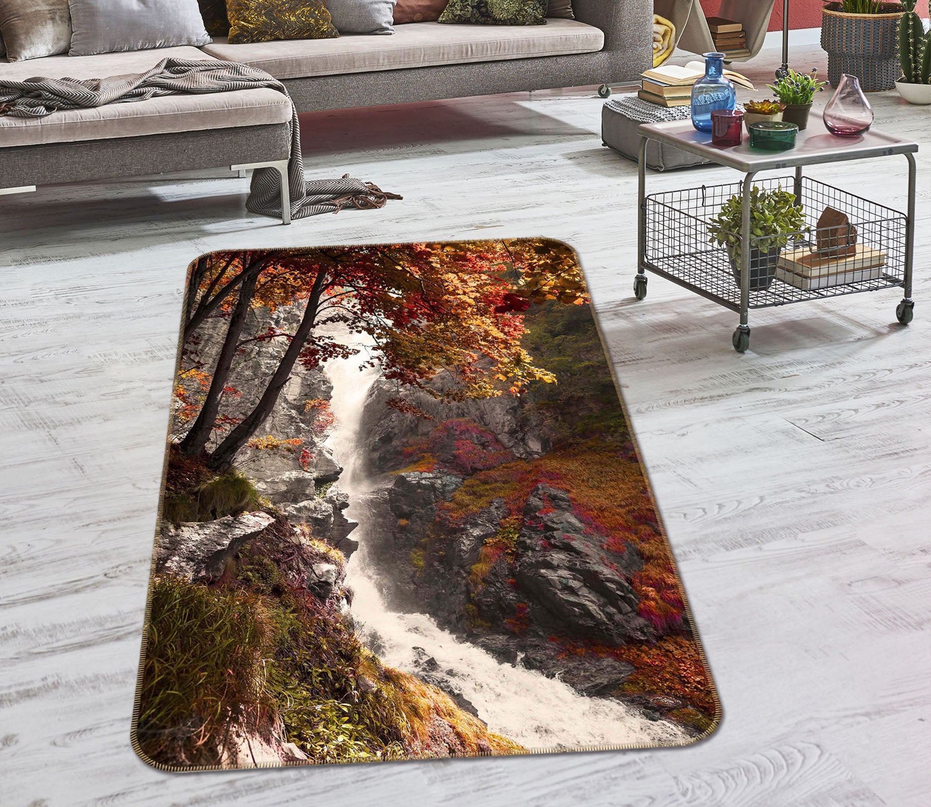 3D Canyon Stream 1178 Marco Carmassi Rug Non Slip Rug Mat