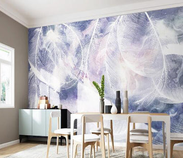 3D White Feather WC1639 Wall Murals
